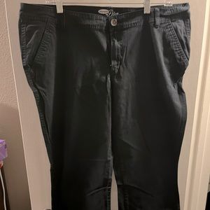 Black straight leg khaki pants